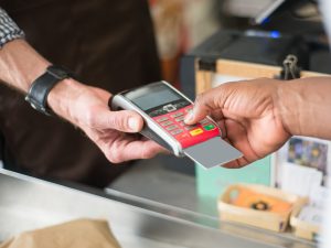 Retail Register with a Customer Paying with Credit Card